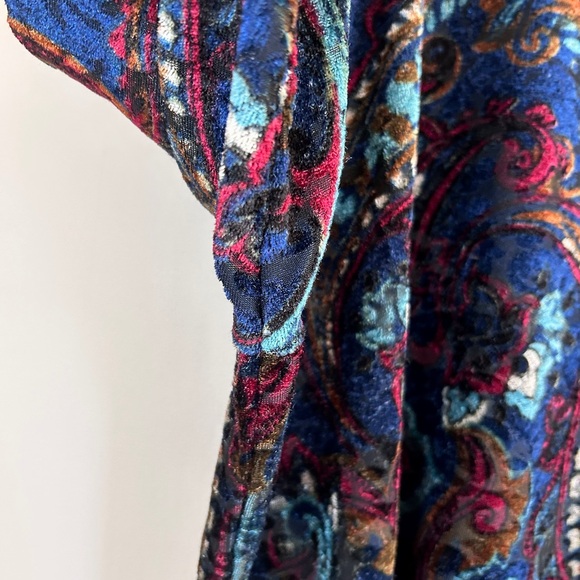 Y2K BONWORTH Burnout Velvet Paisley Jewel Tone Top Whimsigoth Fairy Grunge Sz LP - Picture 6 of 12